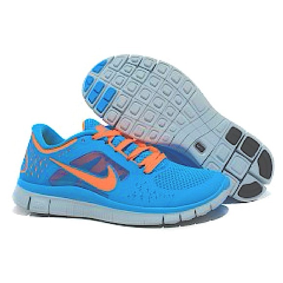 NIB Nike | Women’s Vibrant Blue/Neon Orange Nike Free Run +3 Sneakers, size 6 - Picture 12 of 13